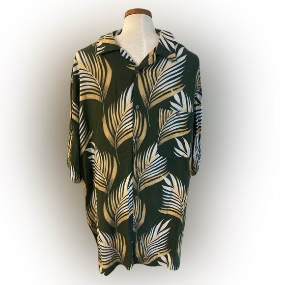 Falls Creek Other - Vintage men’s Hawaiian shirt shirt sleeve XXL green